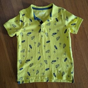 Toddler Yellow Surf Print Polo Shirt